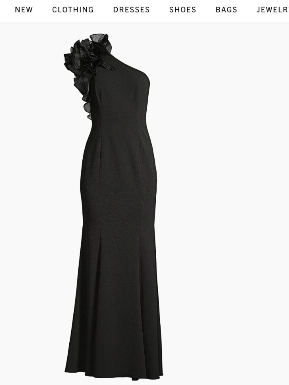 Aidan Mattox - Organza Ruffle One-Shoulder Gown - Size 2